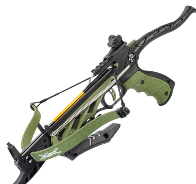 80lb Self Cocking Pistol CrossBow With Forearm Grip Olive
